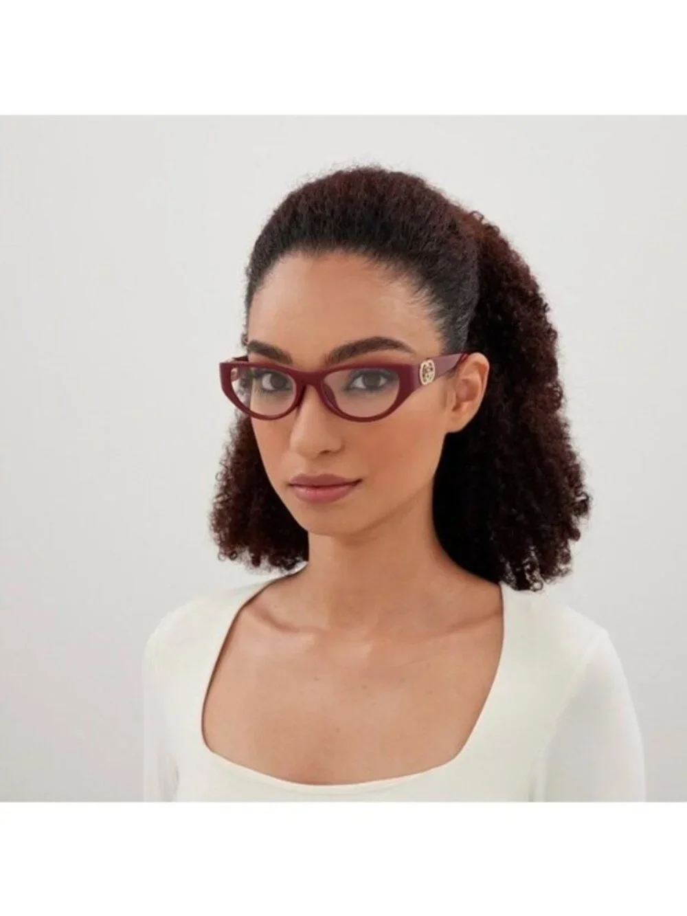 Gucci GG1825O 003 Eyeglasses Bordeaux 54mm Cat Eye Frame